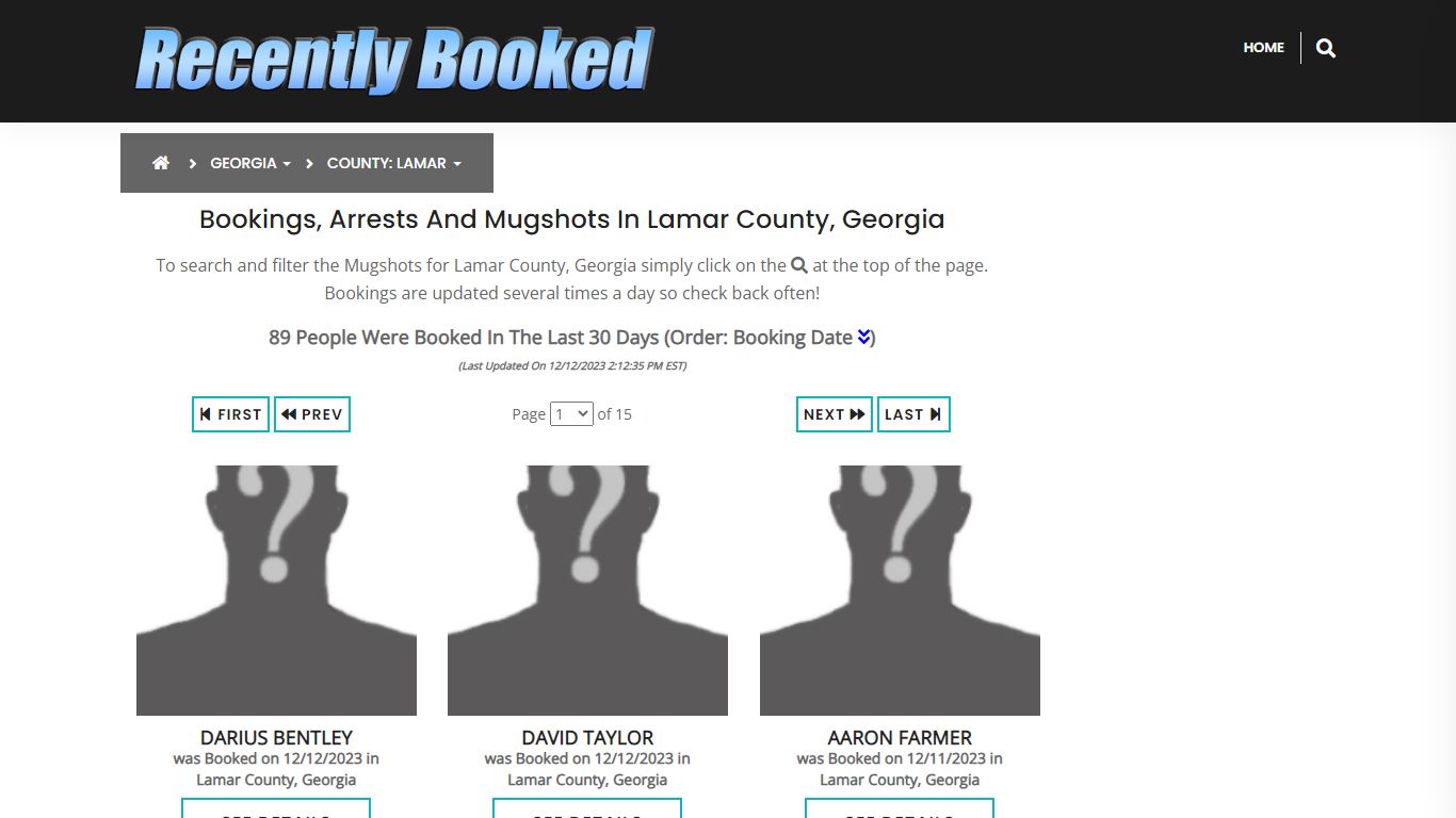 Recent bookings, Arrests, Mugshots in Lamar County, Georgia