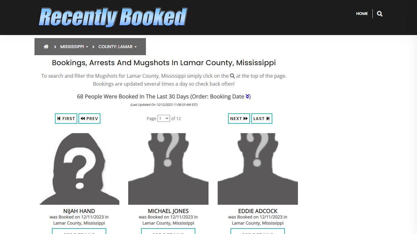 Bookings, Arrests and Mugshots in Lamar County, Mississippi