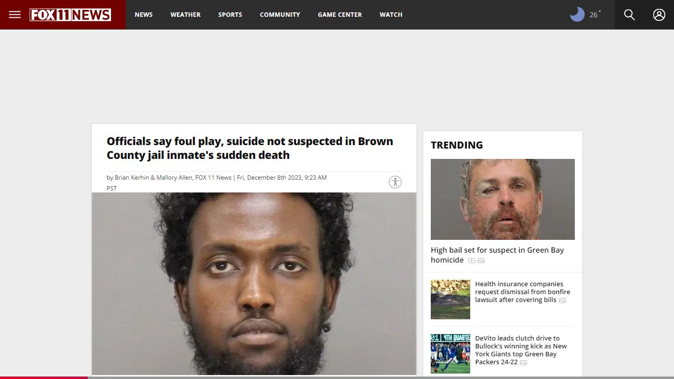 Probe begins on Brown County jail inmate's sudden death